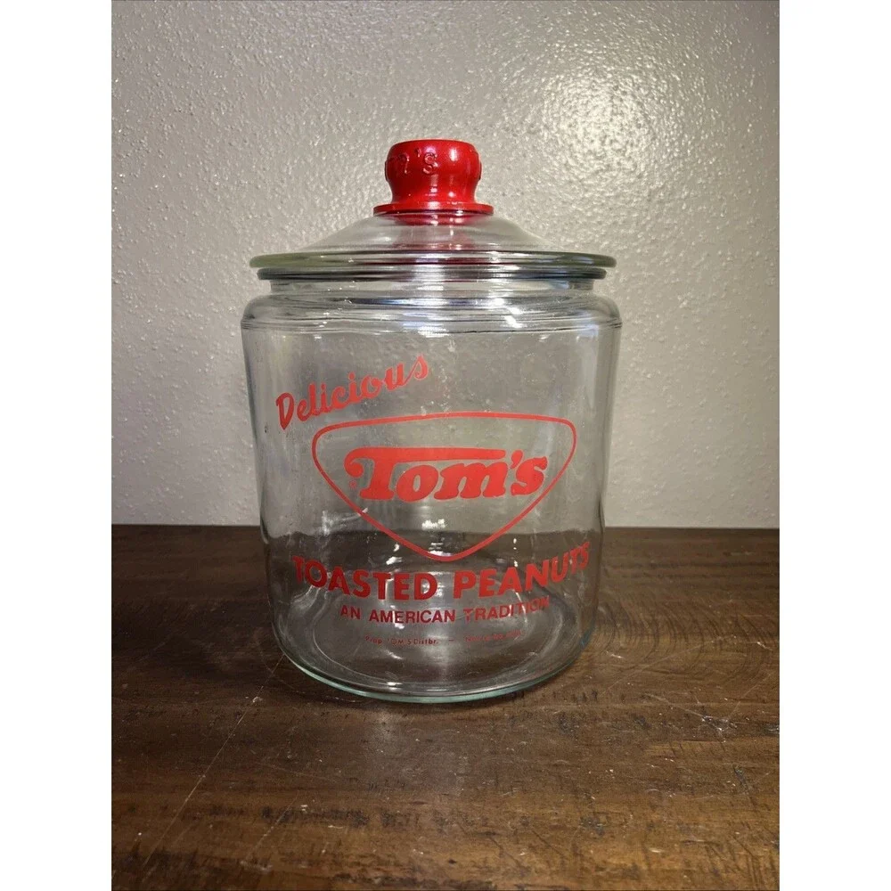 Vintage Tom's Toasted Peanuts Jar  